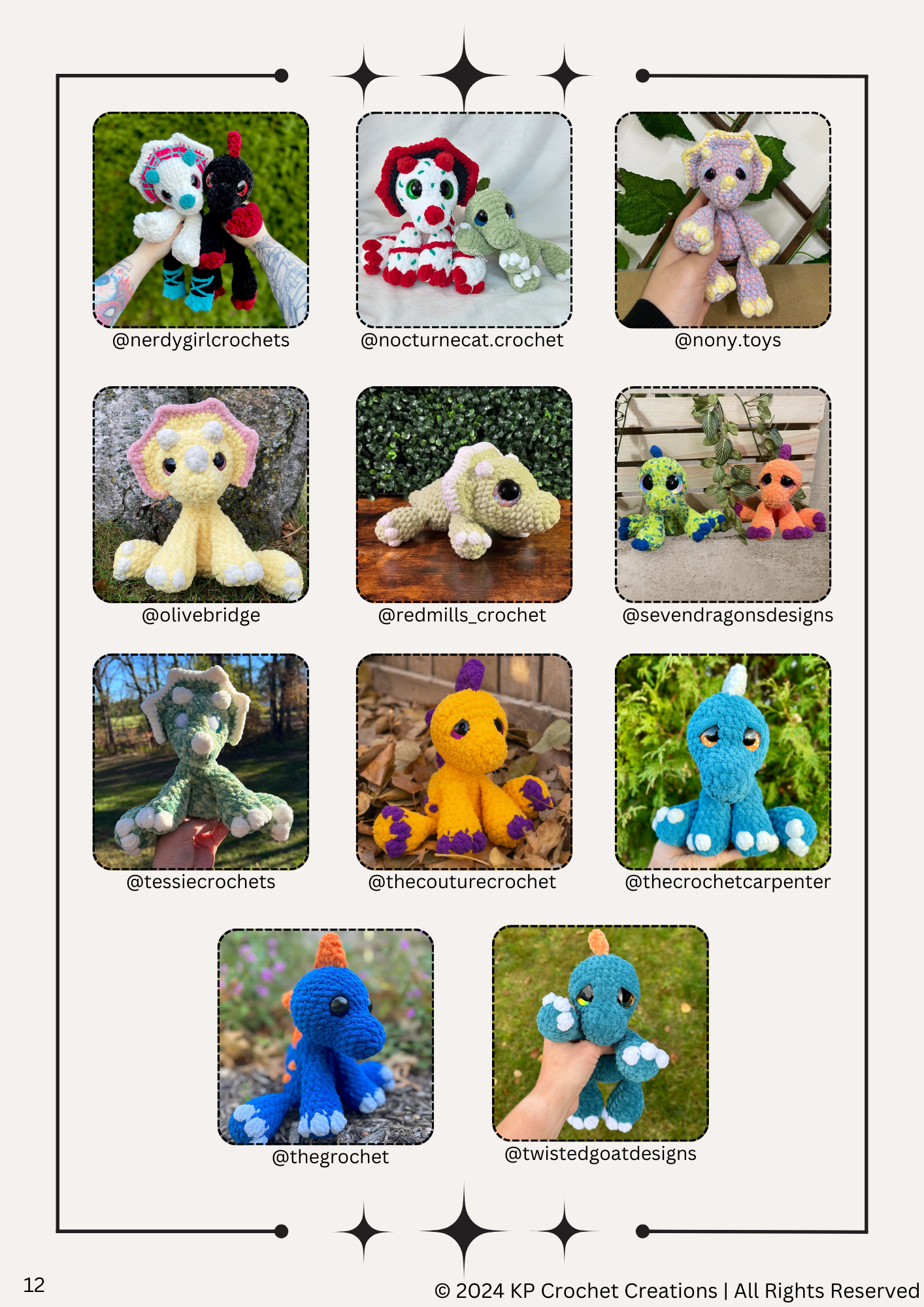 Dudley and Daphne the Cuddly Dinos 2 in 1 Crochet Pattern