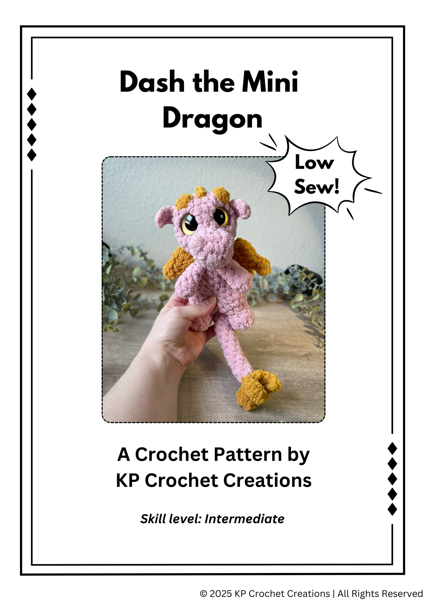 Dash the Mini Dragon PDF Crochet Pattern