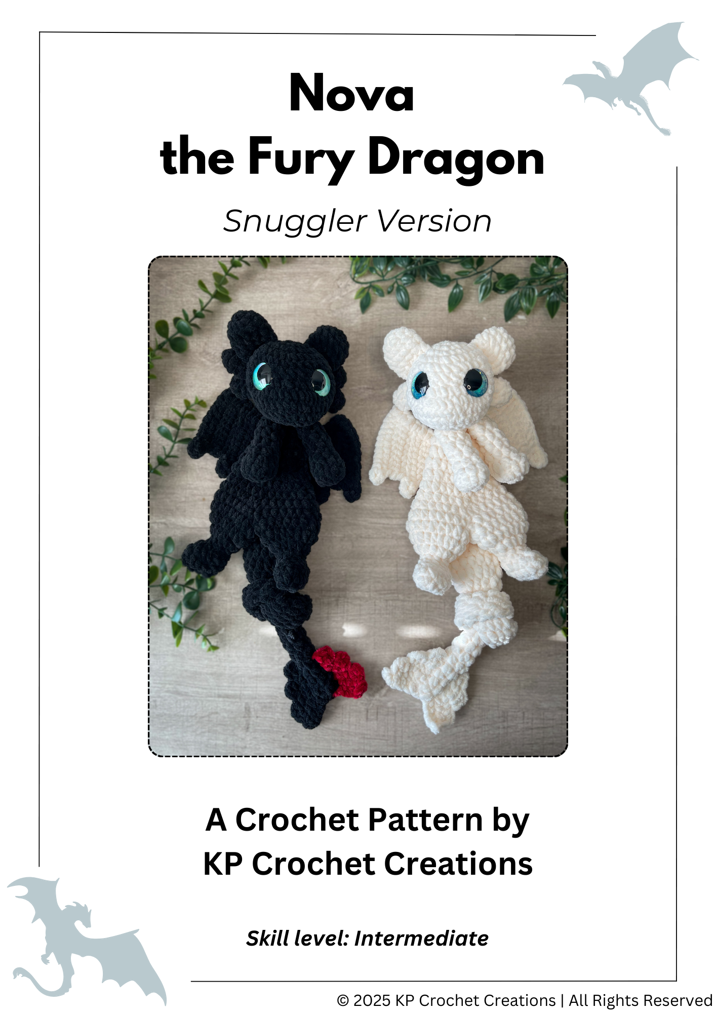 SNUGGLER Version - Nova the Fury Dragon PDF Crochet Pattern