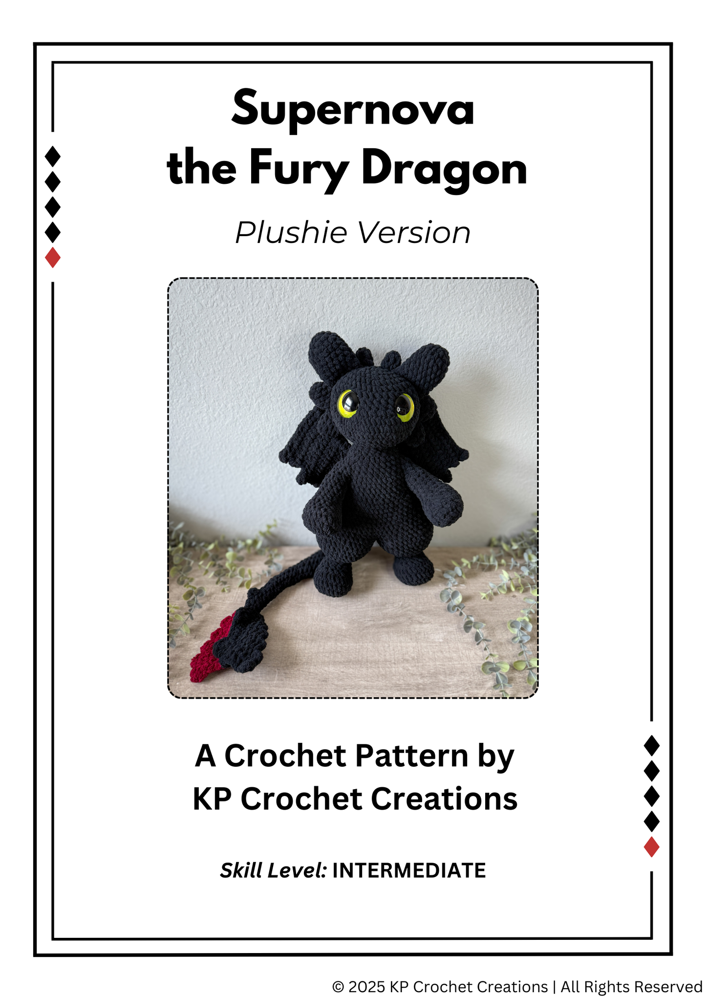 2 Pattern Bundle: Supernova the Fury Dragon - Plushie and Snuggler Versions