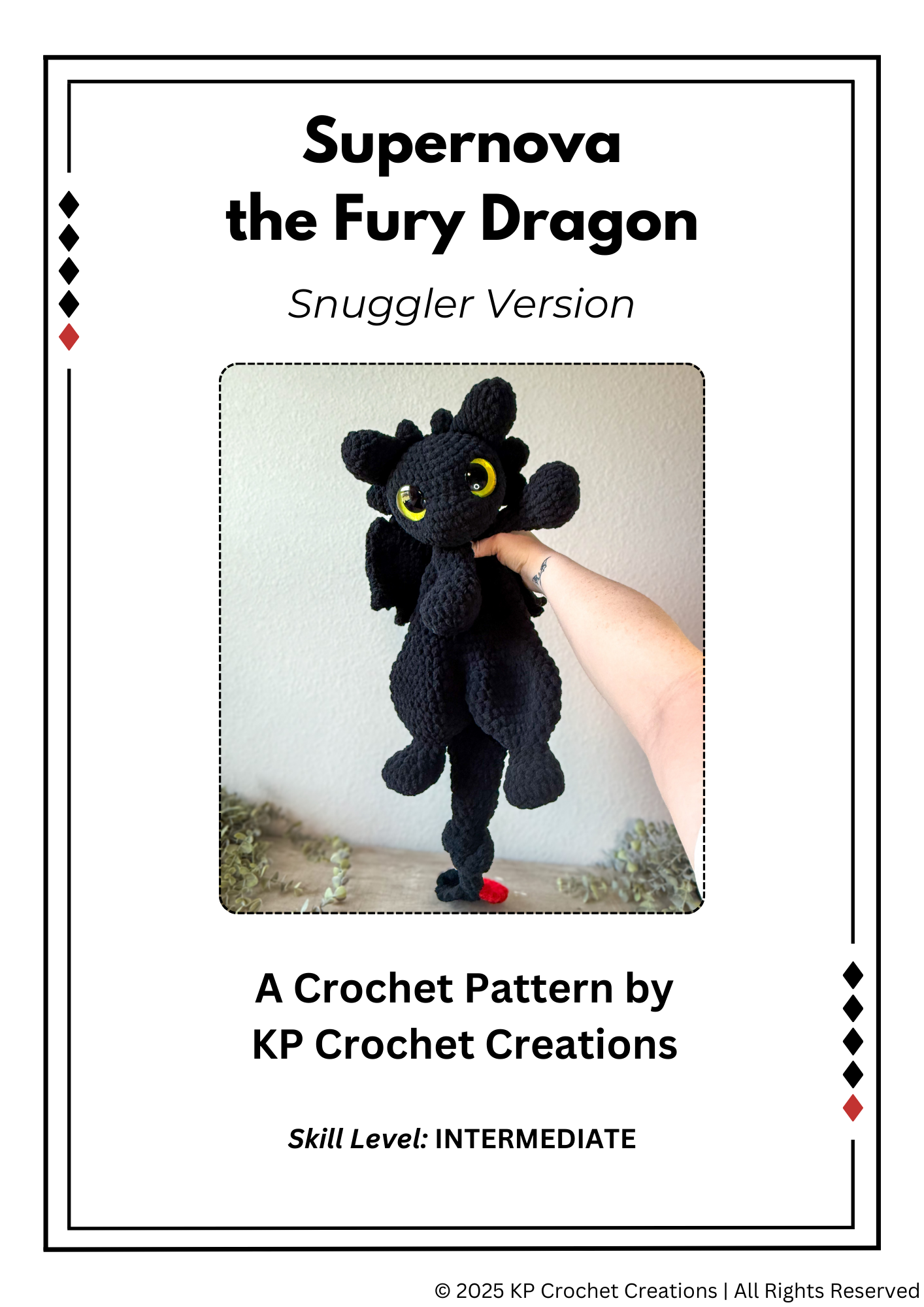 SNUGGLER Version - Supernova the Fury Dragon PDF Crochet Pattern