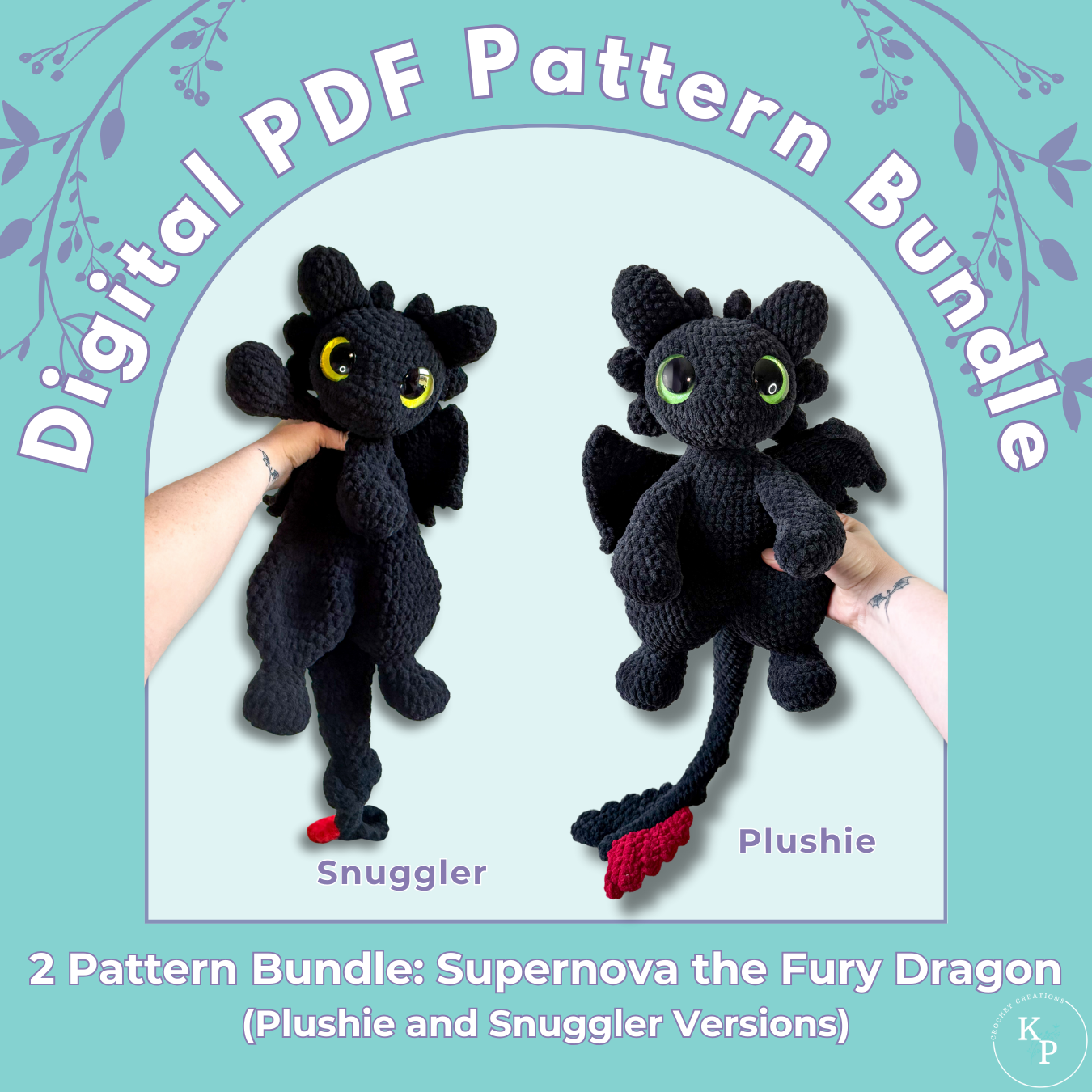 2 Pattern Bundle: Supernova the Fury Dragon - Plushie and Snuggler Versions