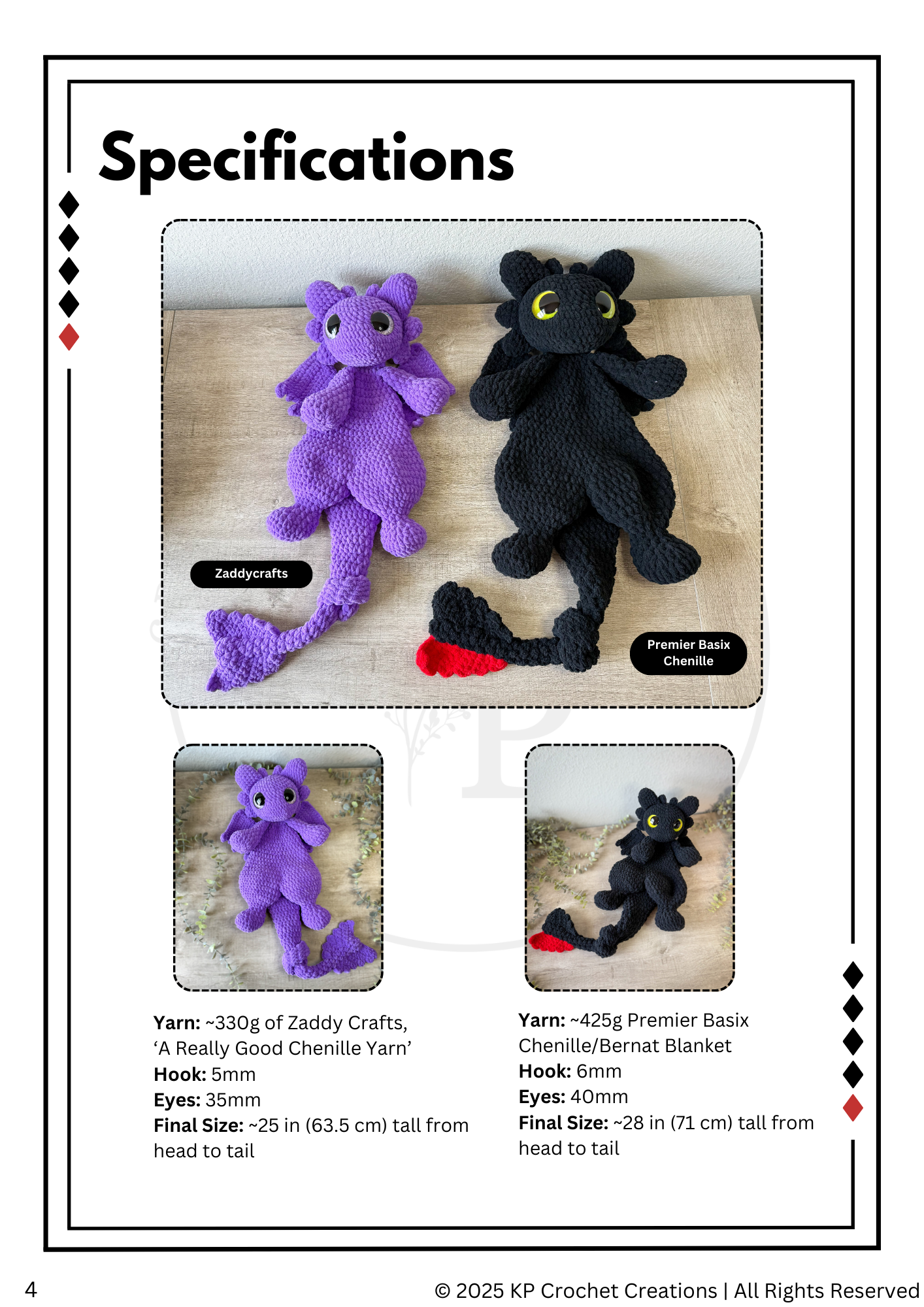 SNUGGLER Version - Supernova the Fury Dragon PDF Crochet Pattern