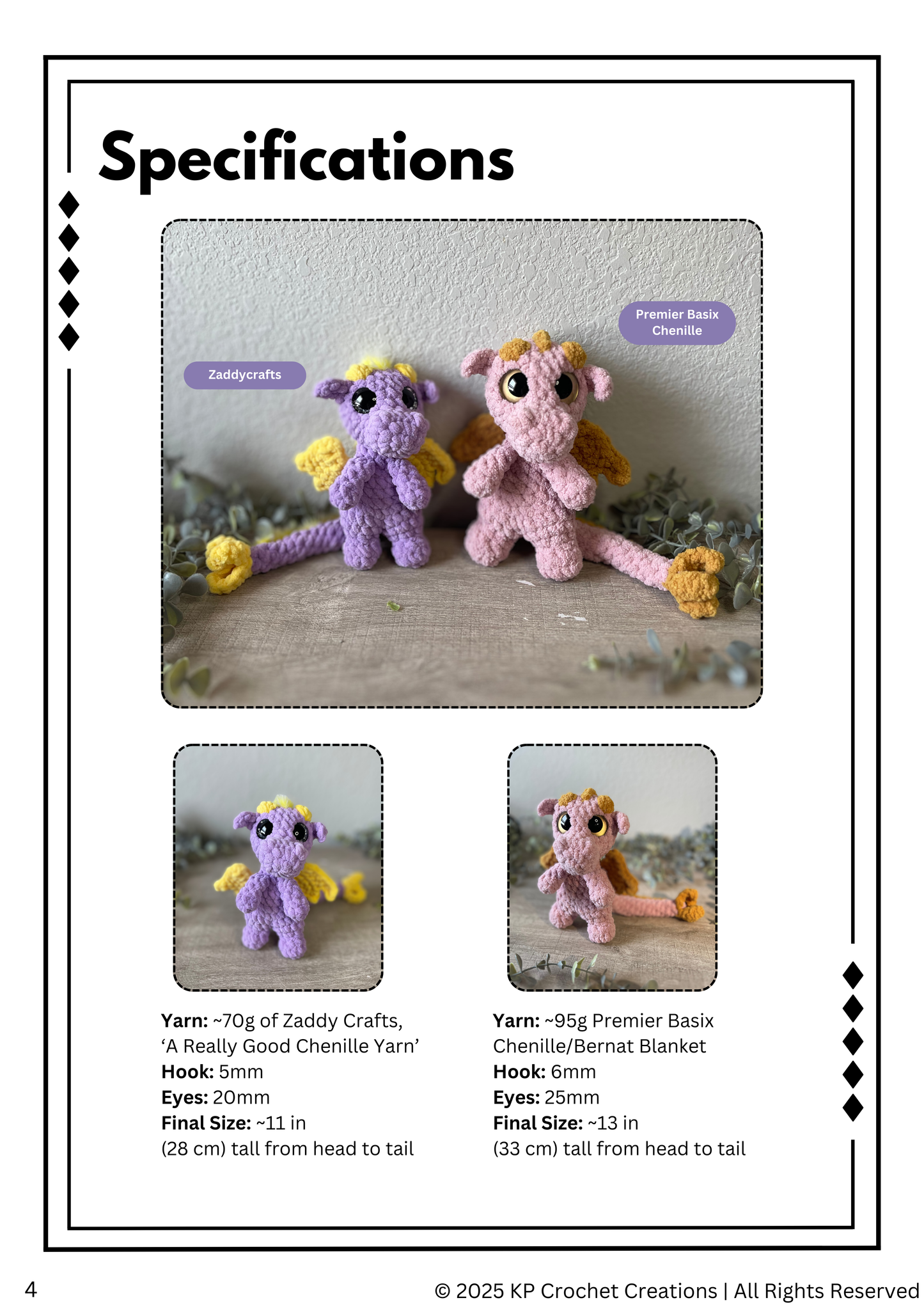 Dash the Mini Dragon PDF Crochet Pattern