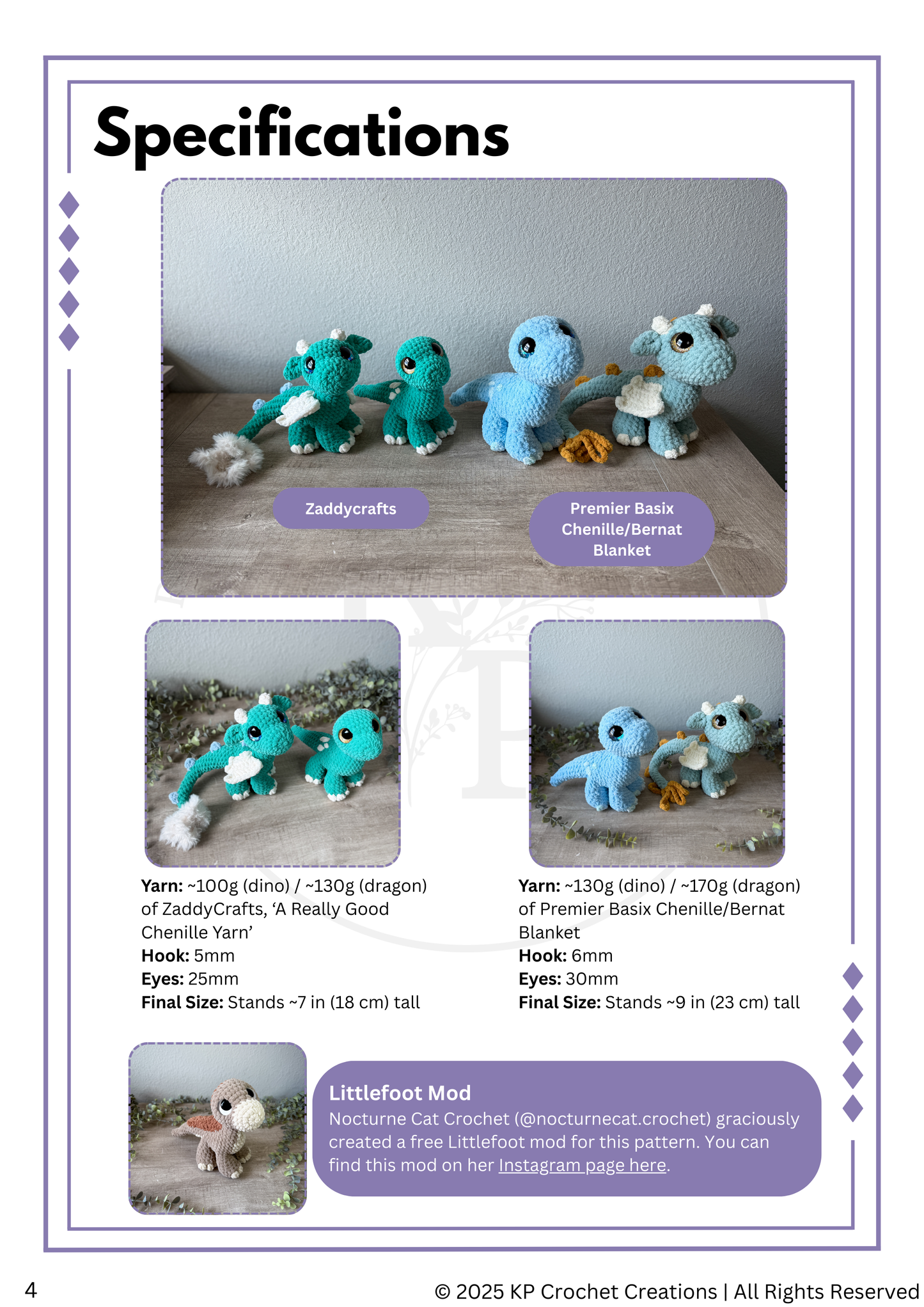 Gus the Baby Dino (and Dragon) 2-in-1 PDF Crochet Pattern