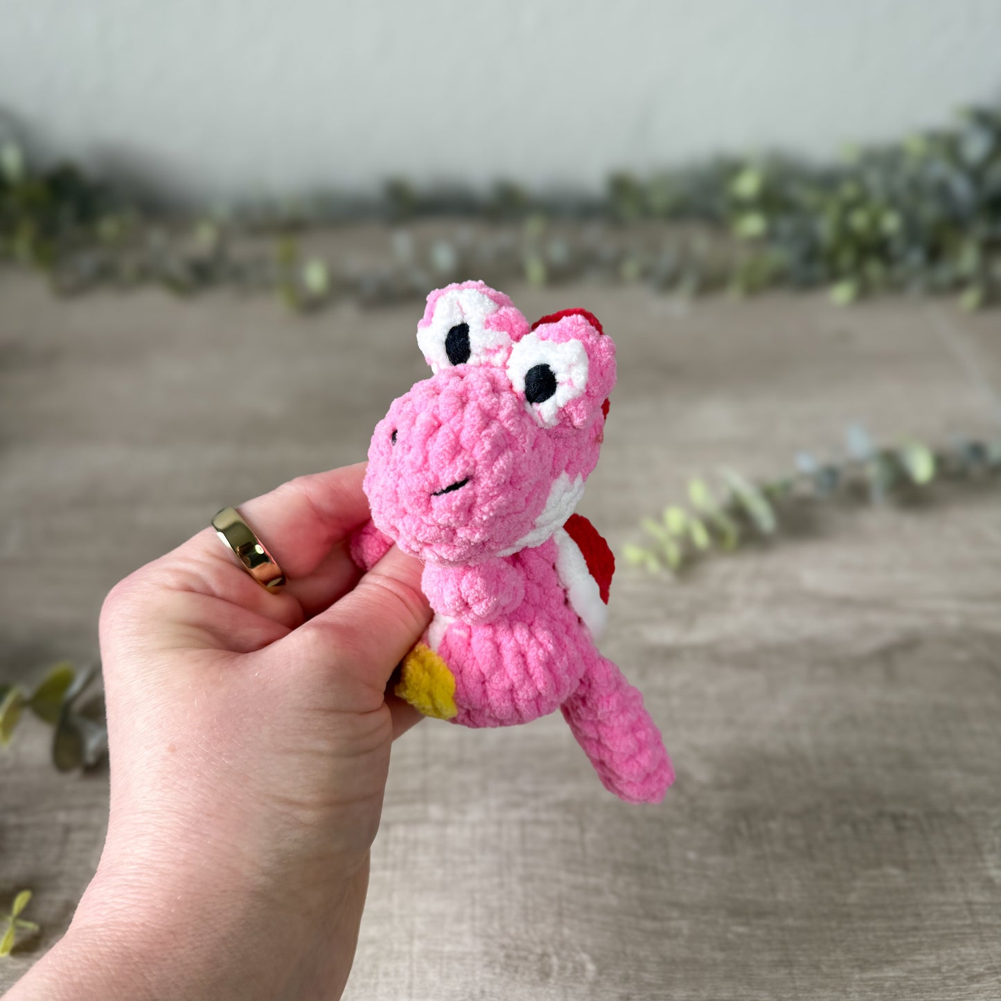Pink Shelled Dino Worry Animal
