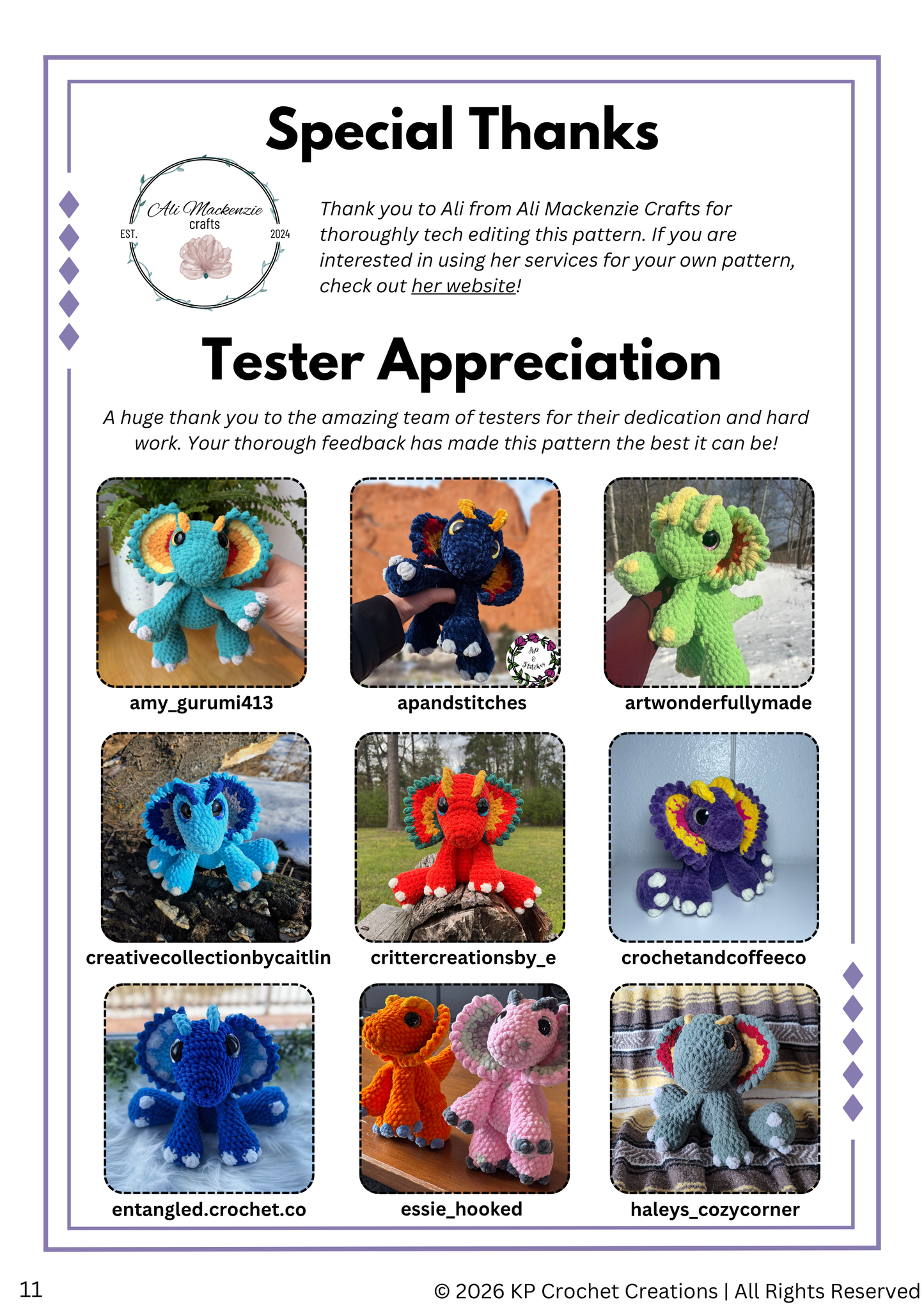 Dilly the Dilophosaurus PDF Crochet Pattern