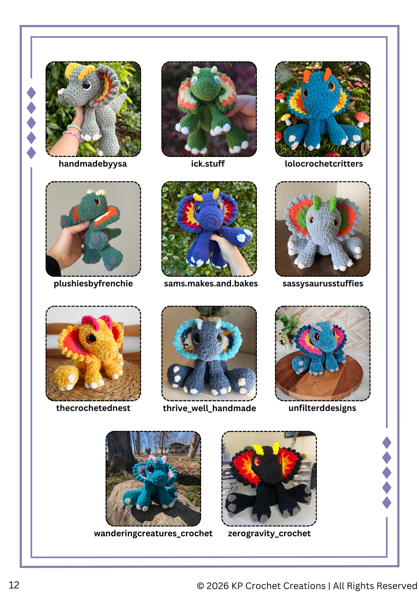 Dilly the Dilophosaurus PDF Crochet Pattern