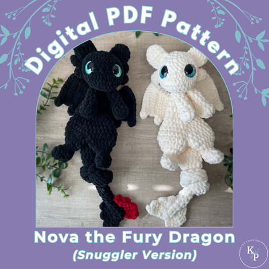 SNUGGLER Version - Nova the Fury Dragon PDF Crochet Pattern