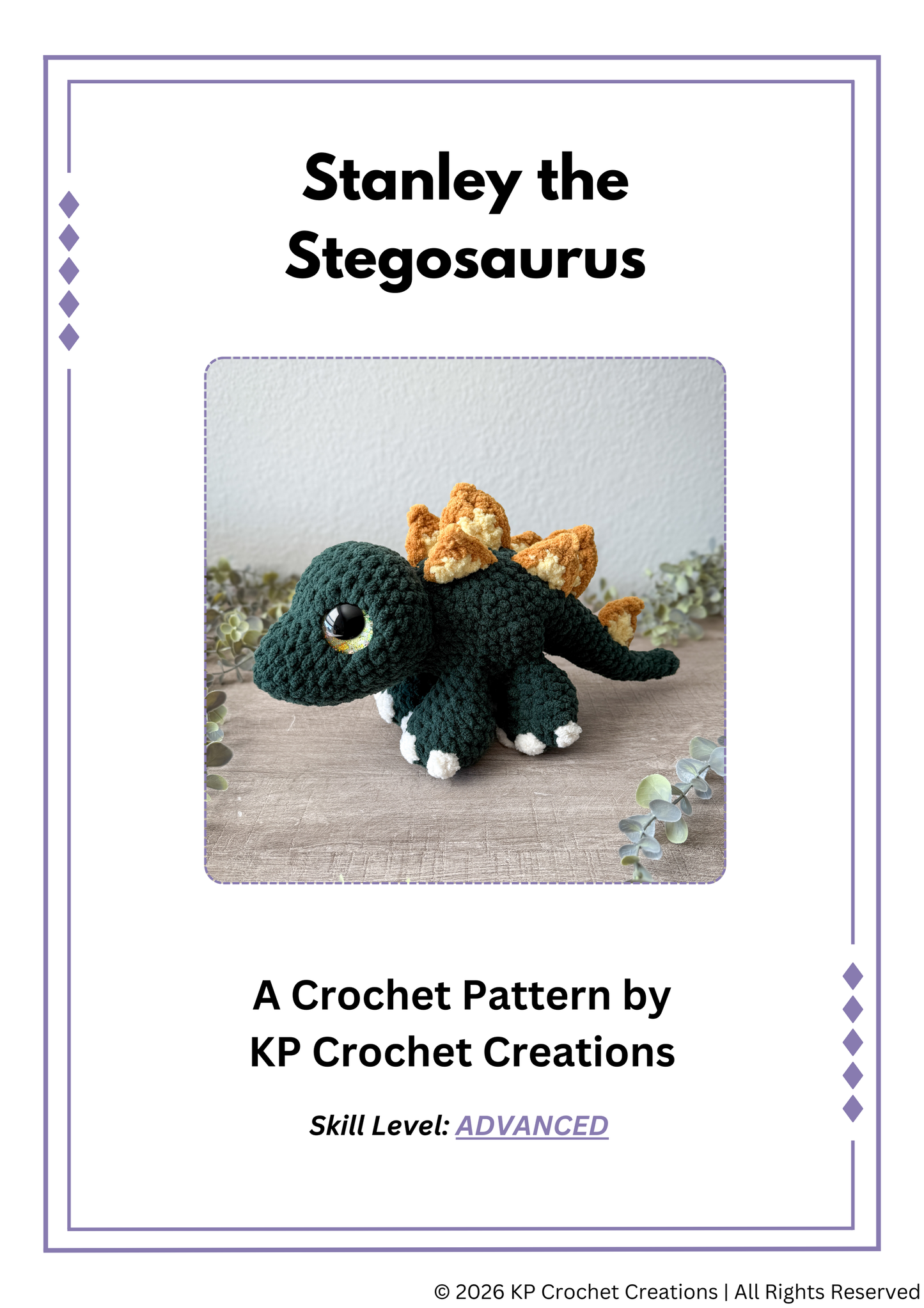 Stanley the Stegosaurus PDF Crochet Pattern