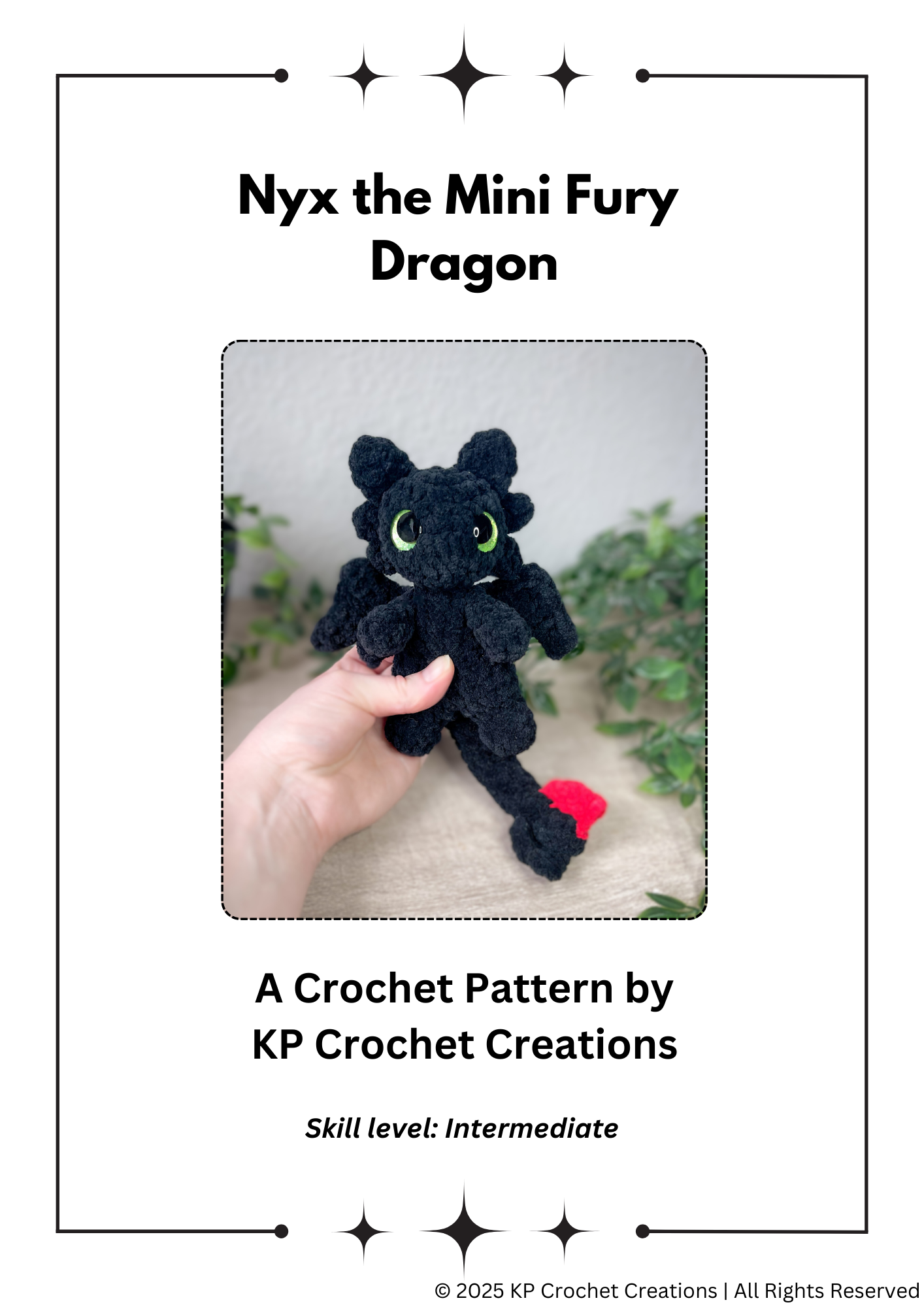 Nyx the Mini Fury Dragon PDF Crochet Pattern