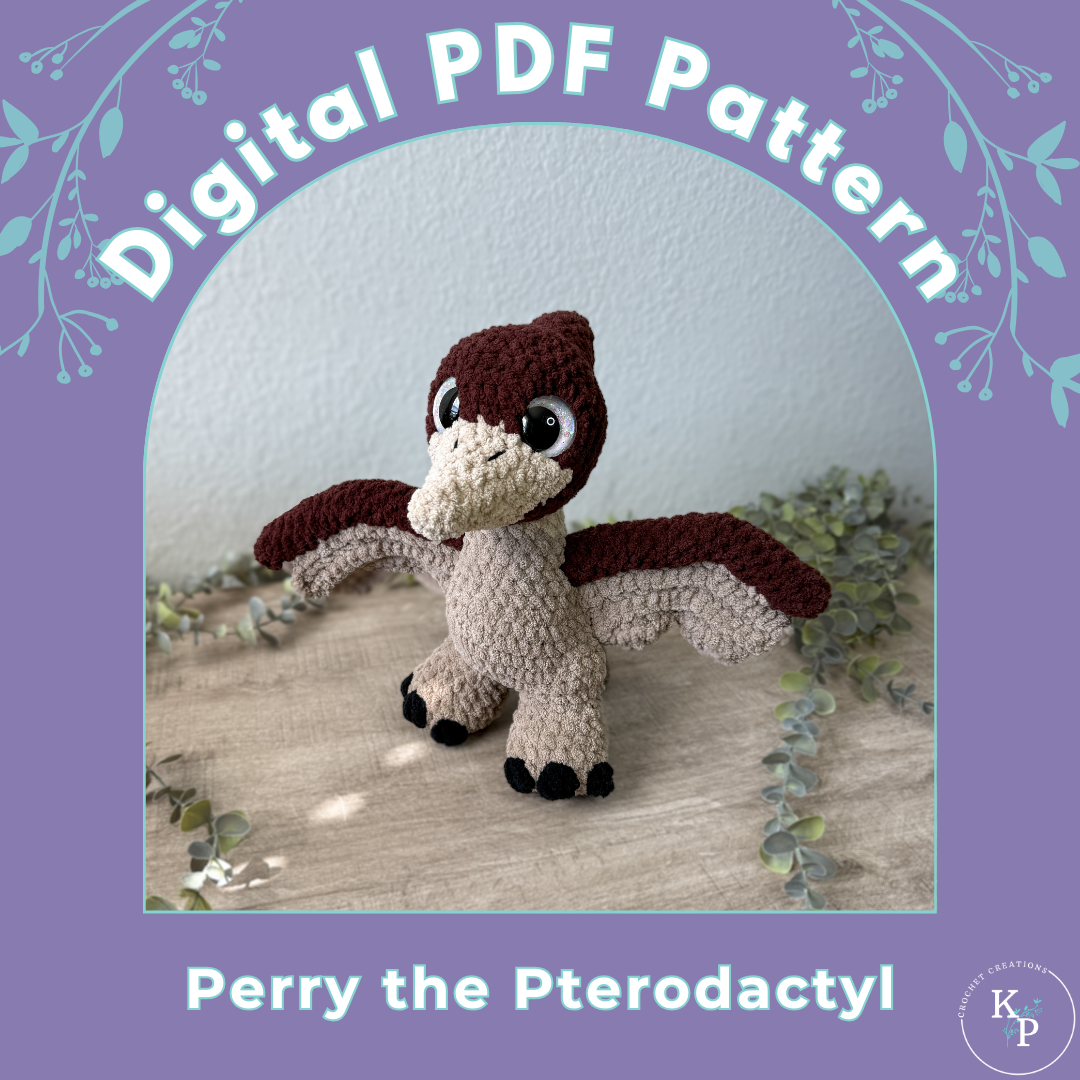 Perry the Pterodactyl PDF Crochet Pattern