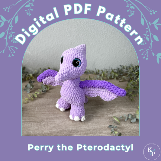 Perry the Pterodactyl PDF Crochet Pattern