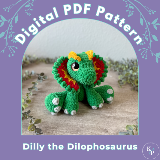 Dilly the Dilophosaurus PDF Crochet Pattern