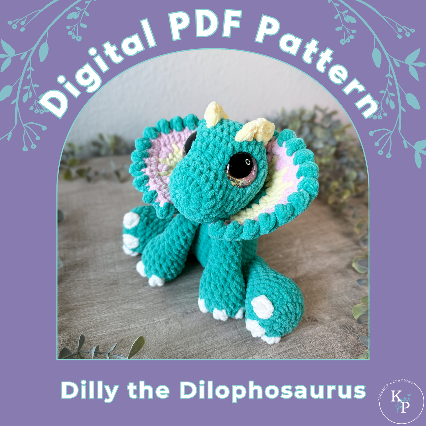 Dilly the Dilophosaurus PDF Crochet Pattern