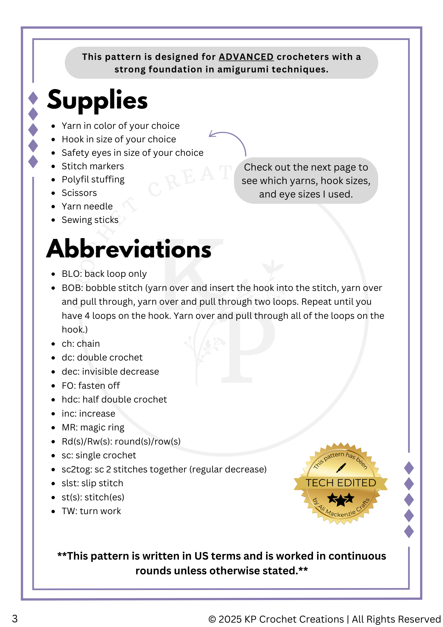 Perry the Pterodactyl PDF Crochet Pattern