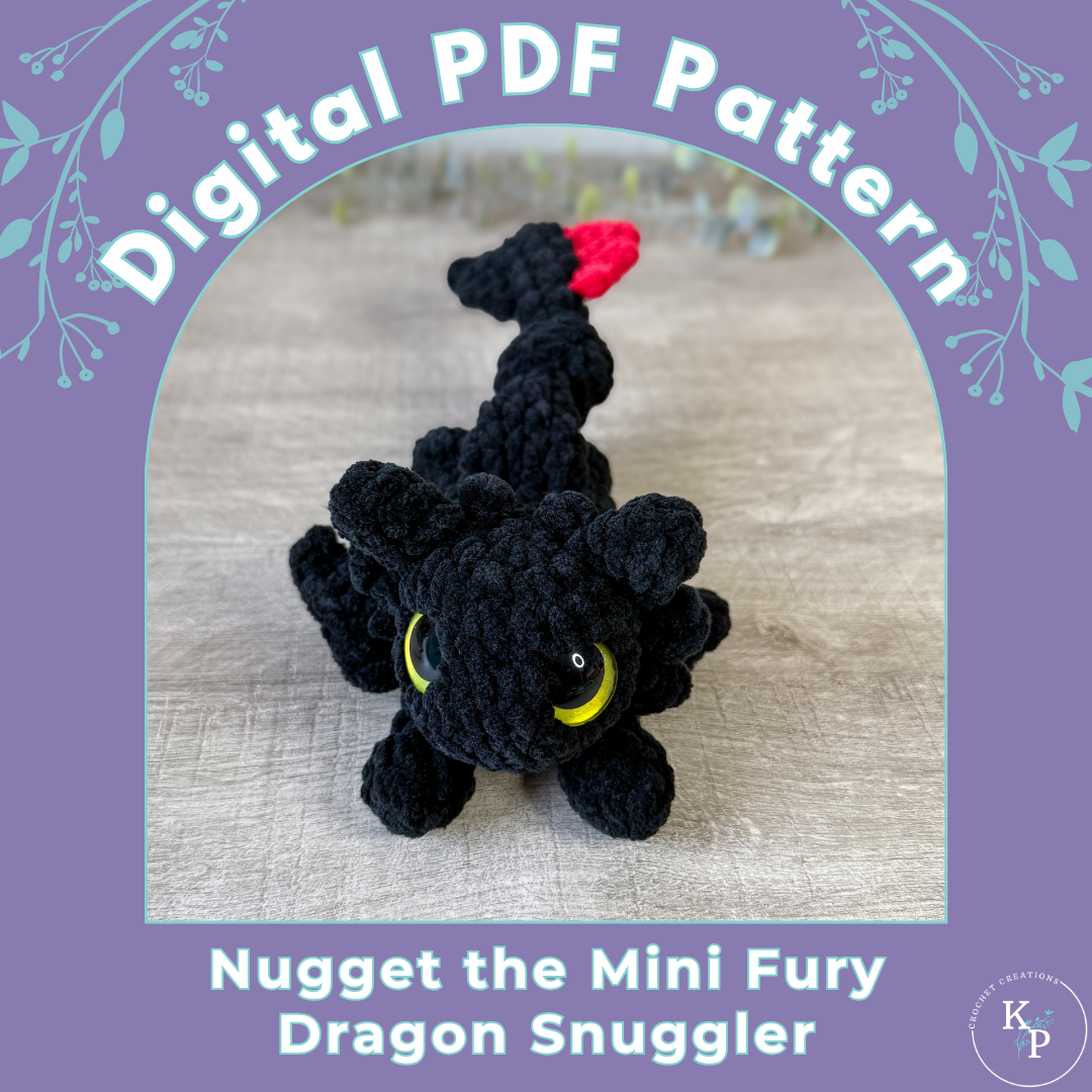 Nugget the Mini Fury Dragon Snuggler PDF Crochet Pattern