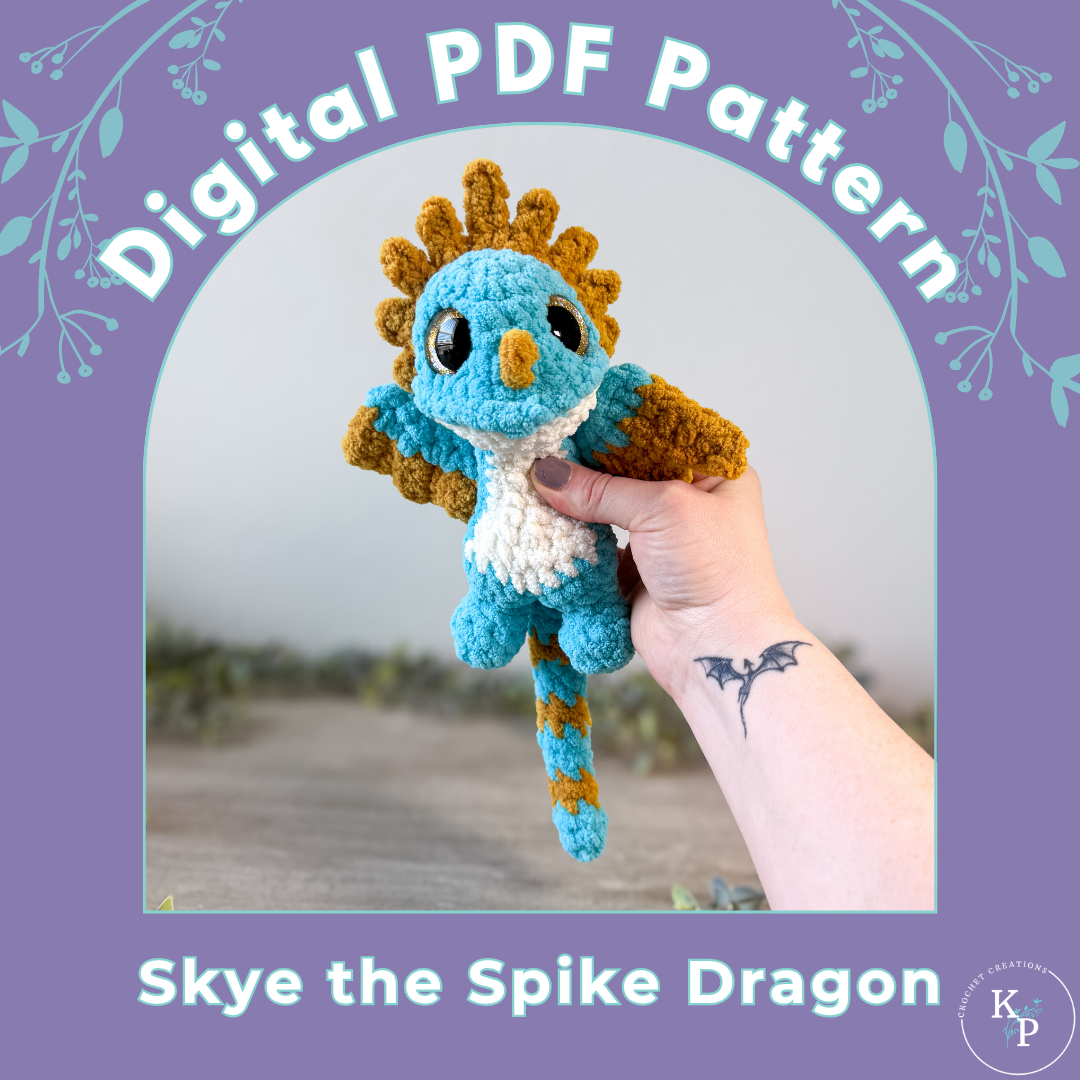 Skye the Spike Dragon PDF Crochet Pattern