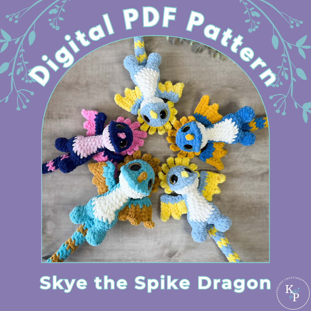 Skye the Spike Dragon PDF Crochet Pattern