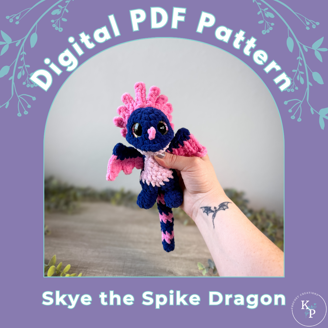 Skye the Spike Dragon PDF Crochet Pattern