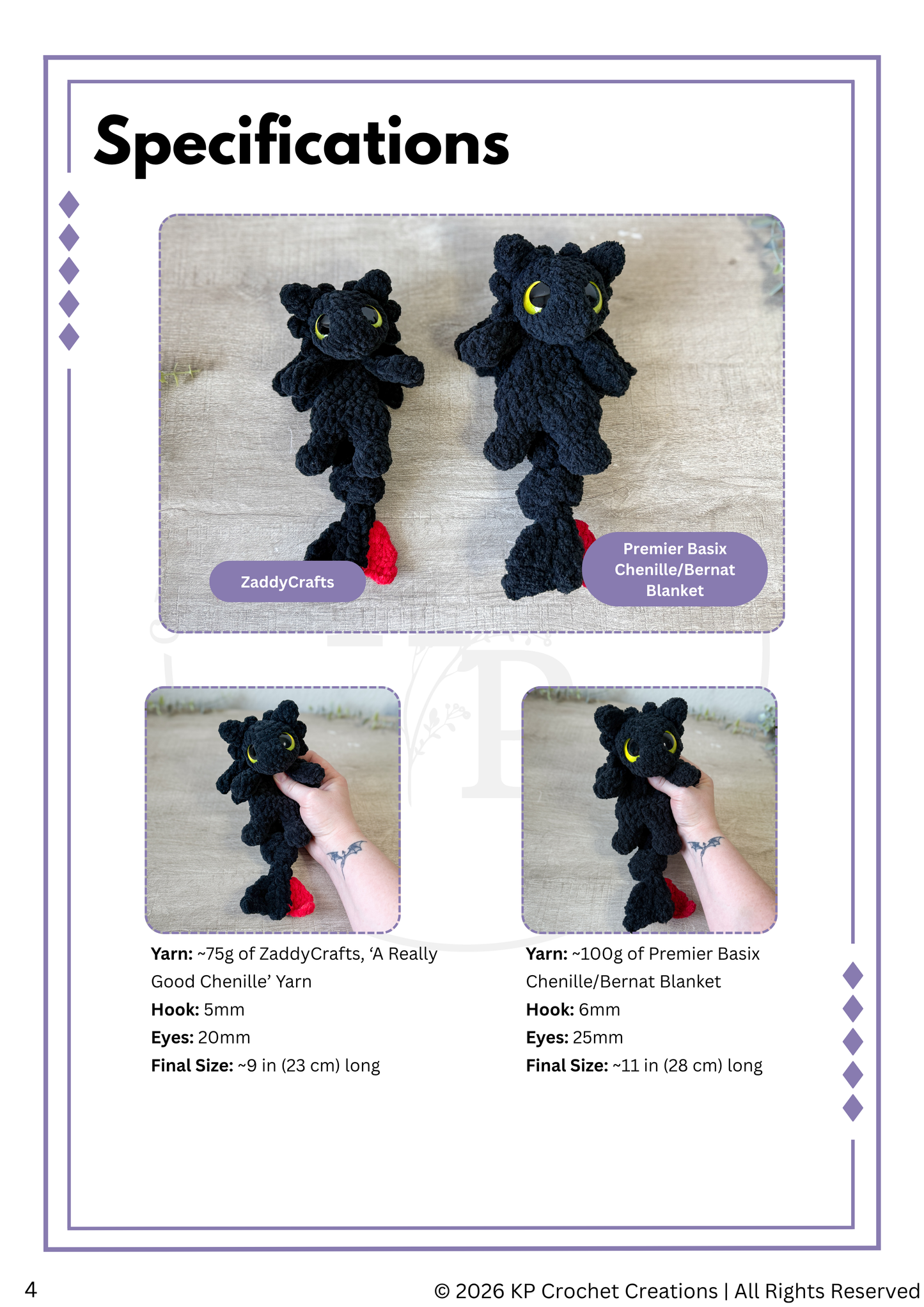 Nugget the Mini Fury Dragon Snuggler PDF Crochet Pattern