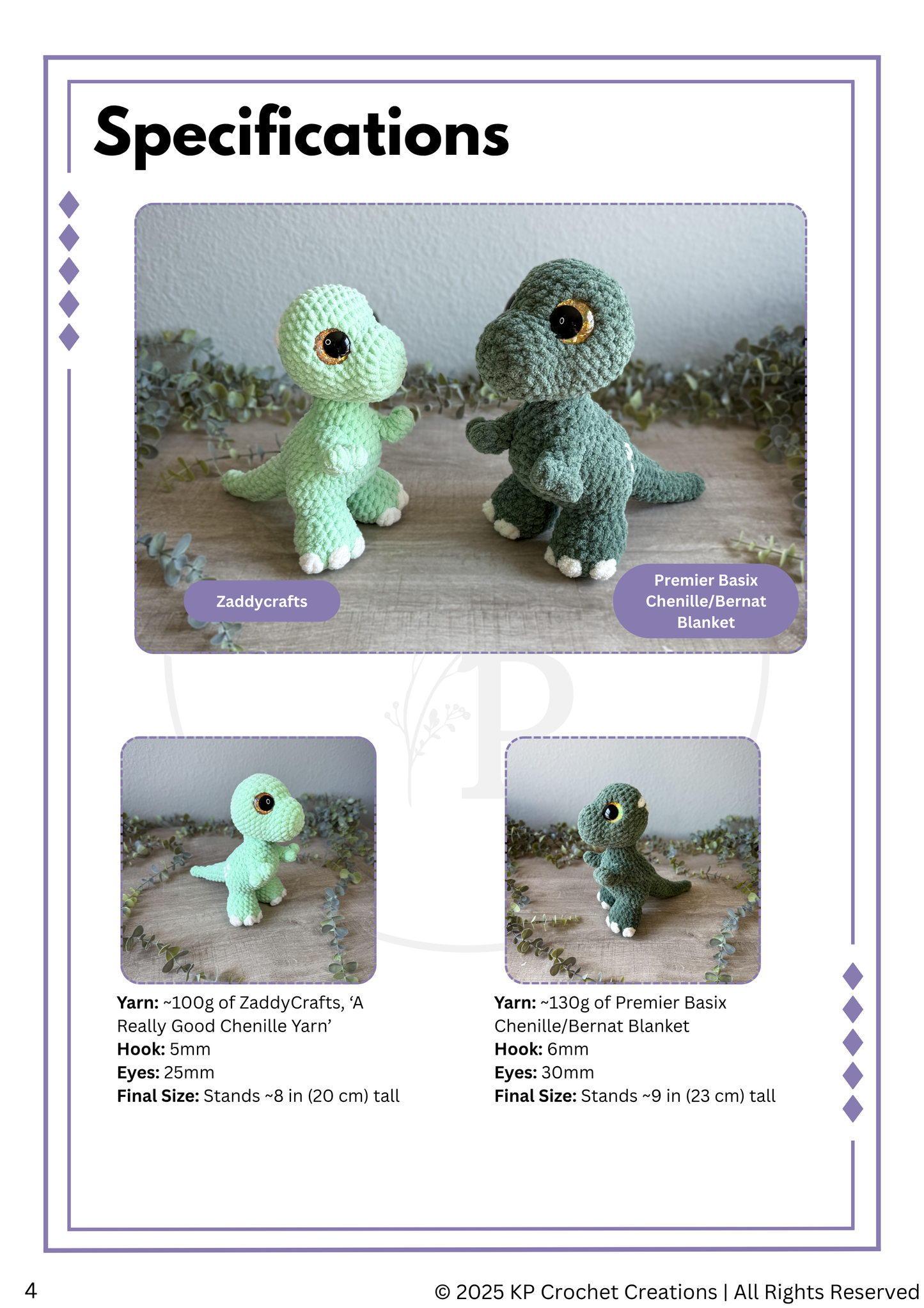 Rexy the Baby T-Rex PDF Crochet Pattern