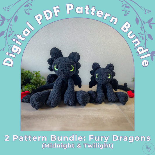 2 Pattern Bundle: Fury Dragons - Midnight and Twilight