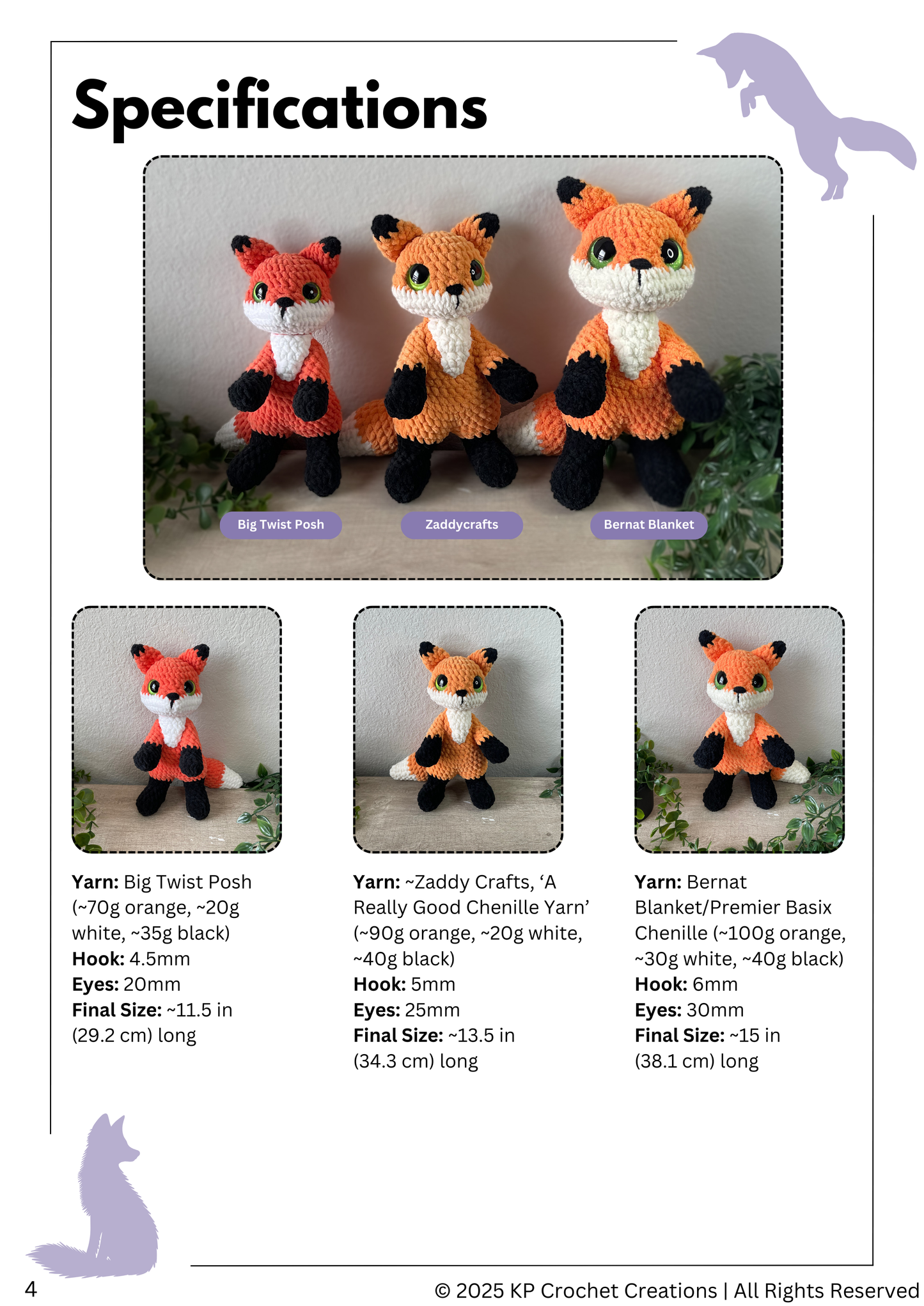 Finnick the Fox PDF Crochet Pattern