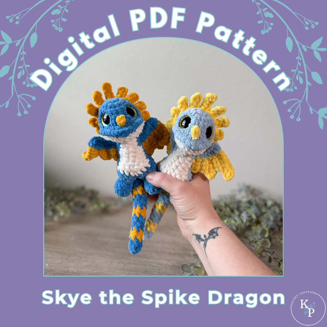 Skye the Spike Dragon PDF Crochet Pattern