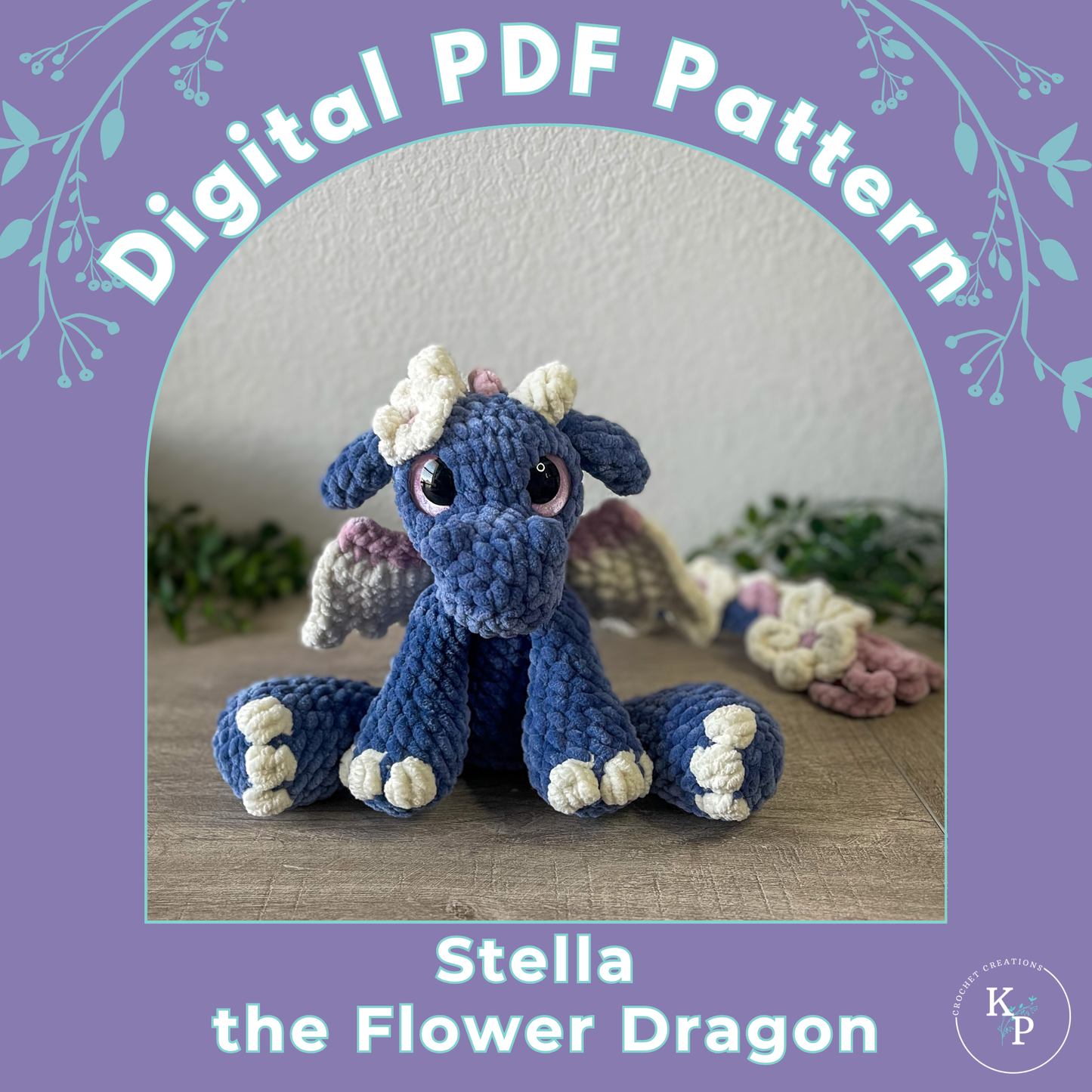 Stella the Flower Dragon PDF Crochet Pattern