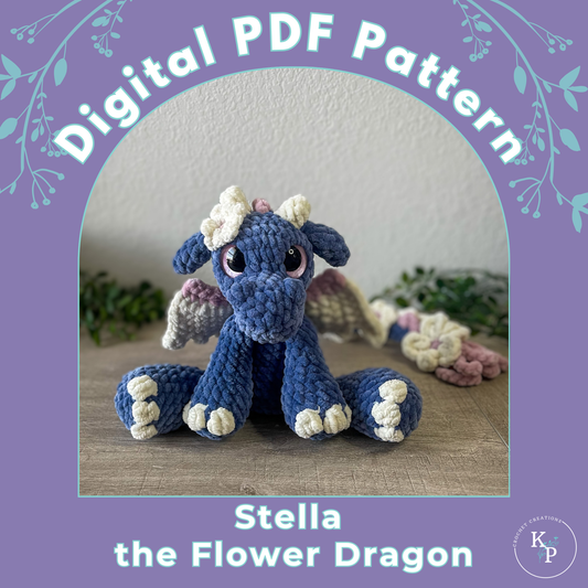 Stella the Flower Dragon PDF Crochet Pattern