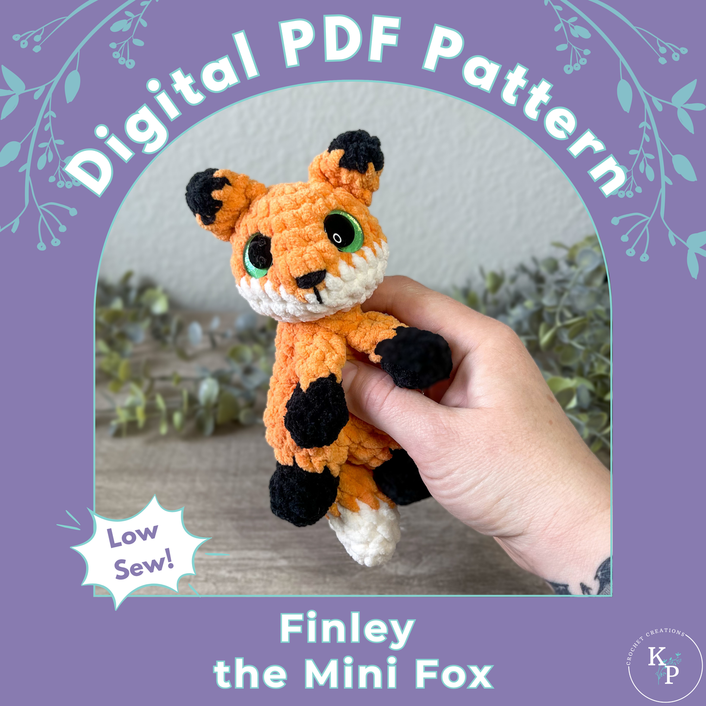 Finley the Mini Fox PDF Crochet Pattern - LOW SEW