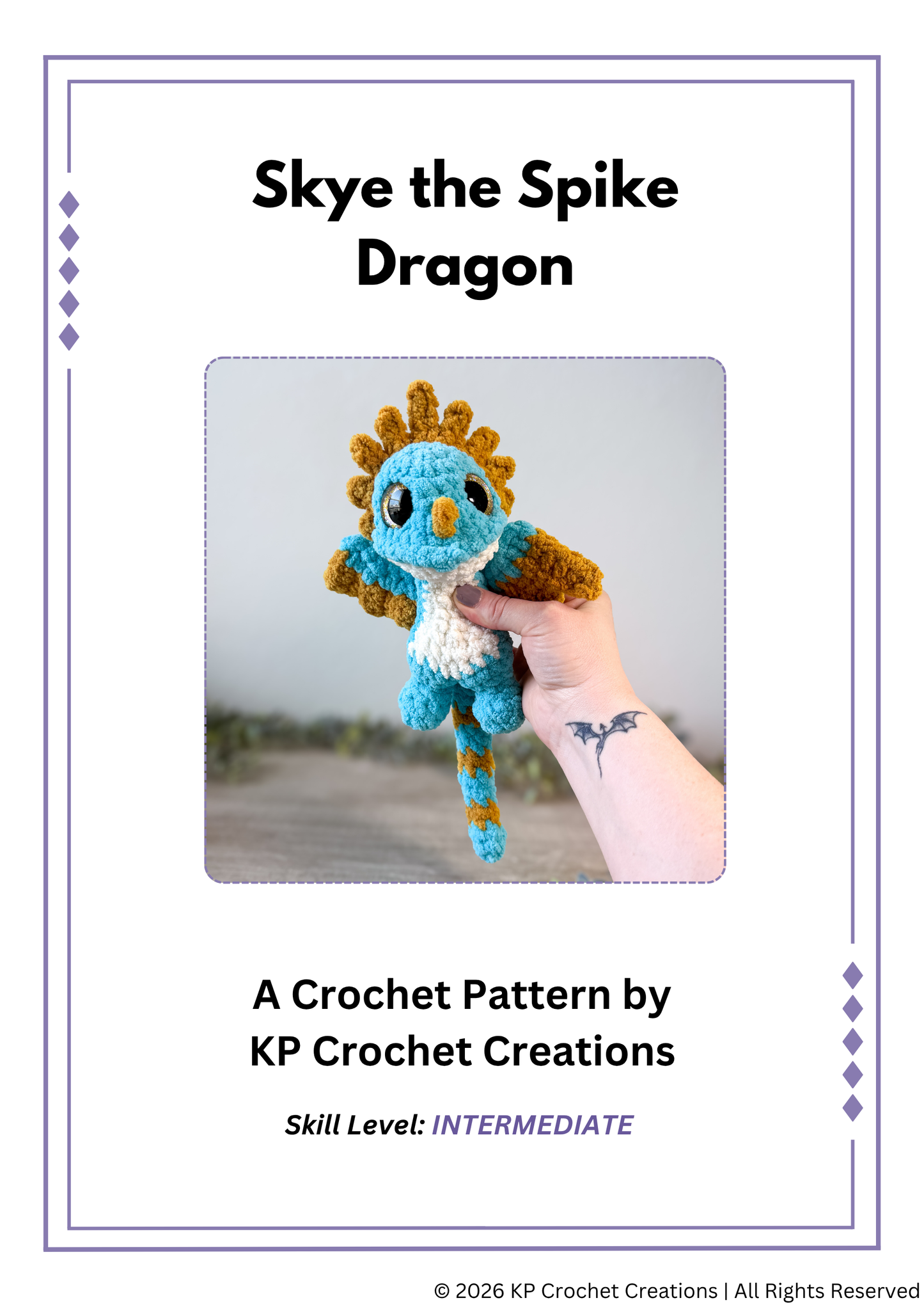 Skye the Spike Dragon PDF Crochet Pattern